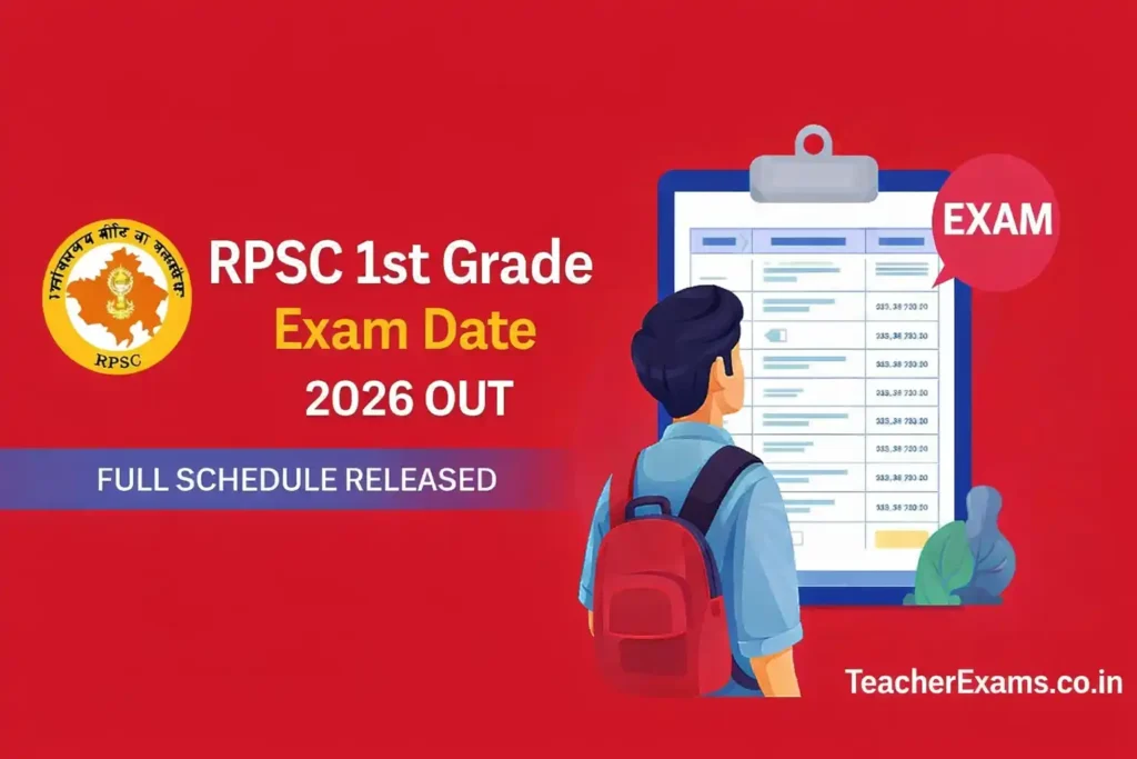 RPSC 1st Grade Exam Date 2026 Released
